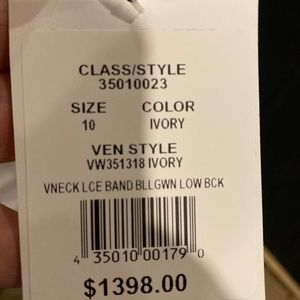 “Vera Wang White” wedding dress, size 10,  IVORY color